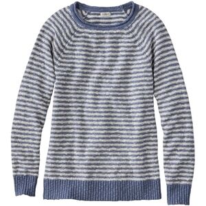 LL Bean Midweight Cotton Slub Rollneck Pullover Stripe Sweater Coastal Prep